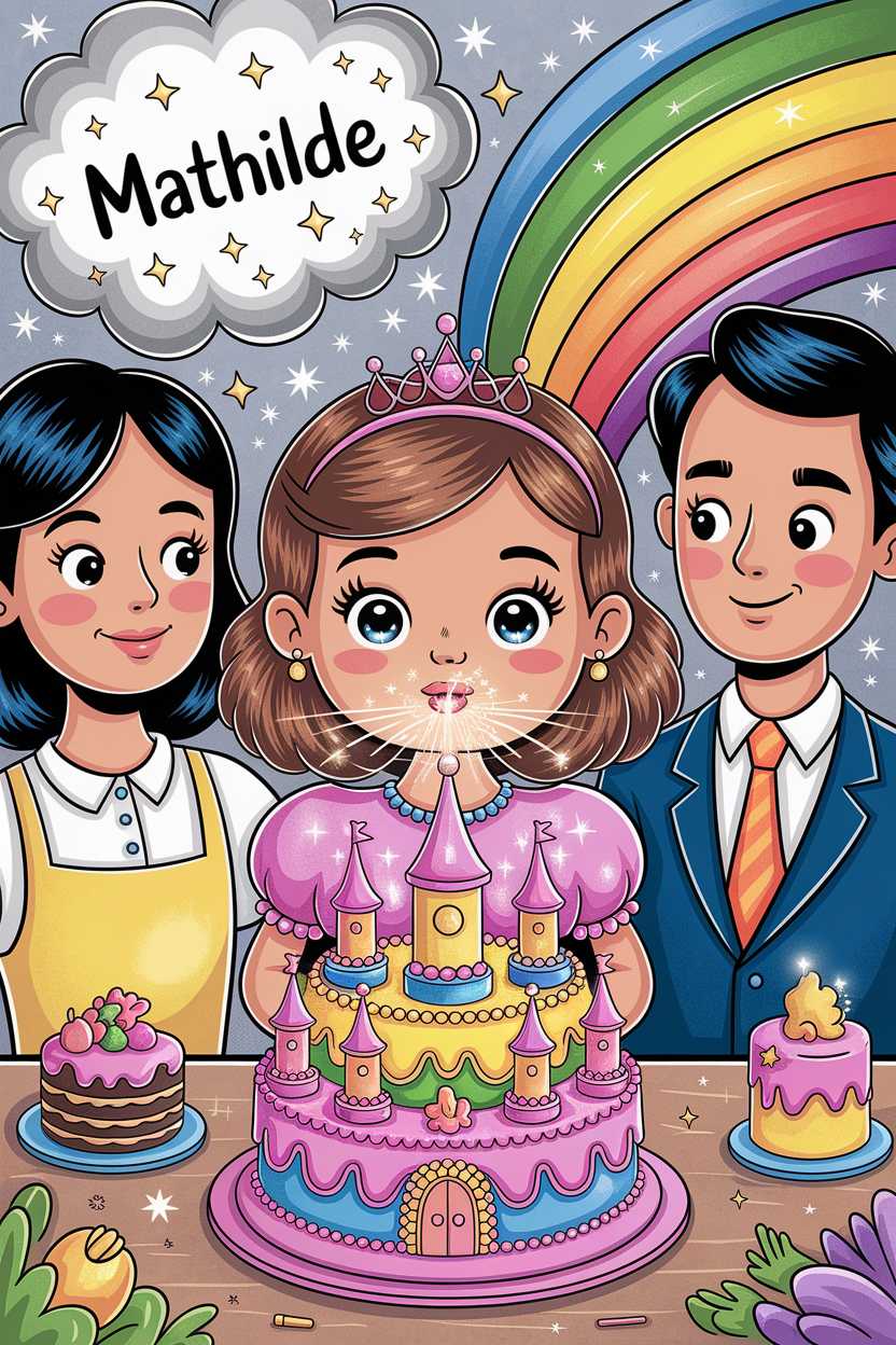 The cover is vibrant, cheerful, and visually appealing, making it well-suited for a children's book. The characters are friendly and engaging, and the fantasy elements, such as the magical cake castle, spark imagination.